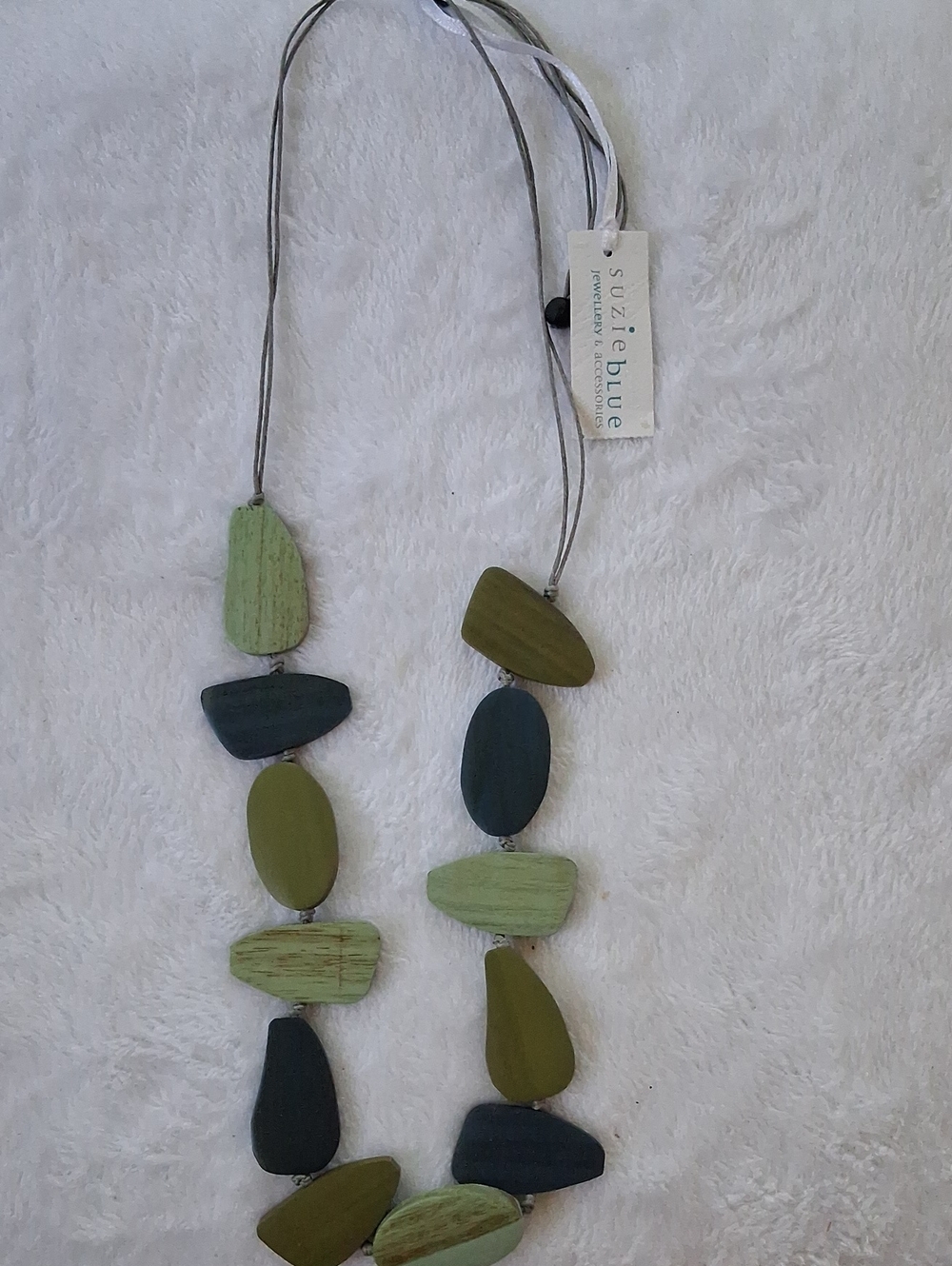 Olive & Green Wooden Bead Statement Necklace